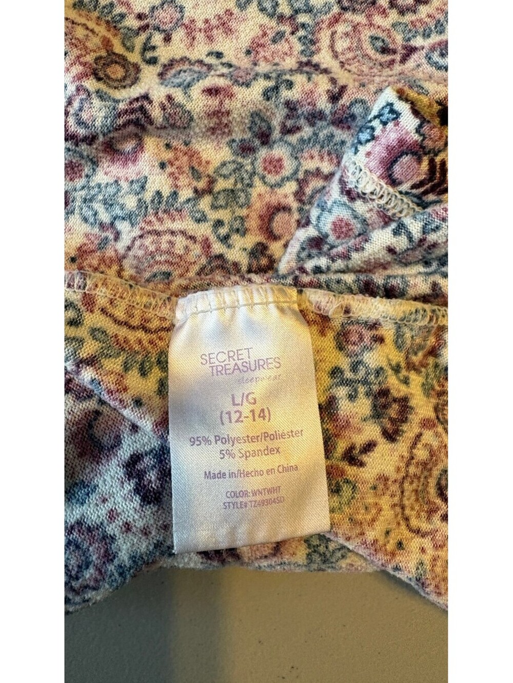 Secret Treasures Women's Floral Print Pajama Set Large - Picture 8 of 15